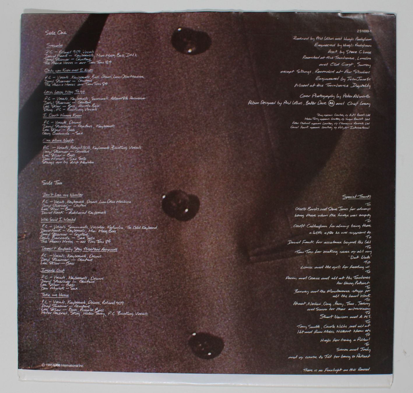 Dischi in vinile: Vinyl LP PHIL COLLINS - NO JACKET REQUIRED 1985 – Usato da Brüttisellen venduto da Collector-Corner 3