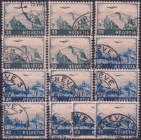 1948, F43+F44 kleines Lot mit "13 Marken" sauber gestempelt!