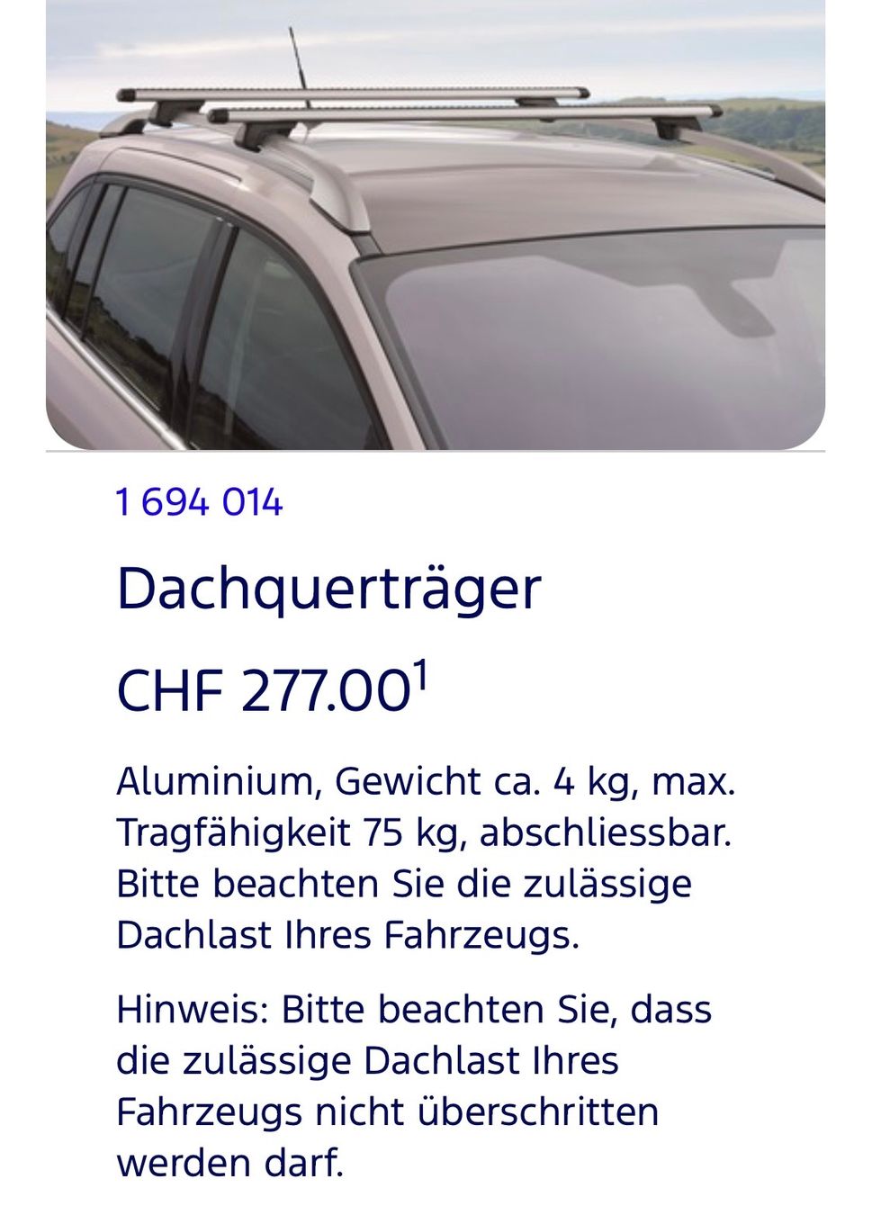 Dachträger: Dachquerträger Dachträger FORD C-MAX – Gebraucht aus Merenschwand von vin_p6jy 4