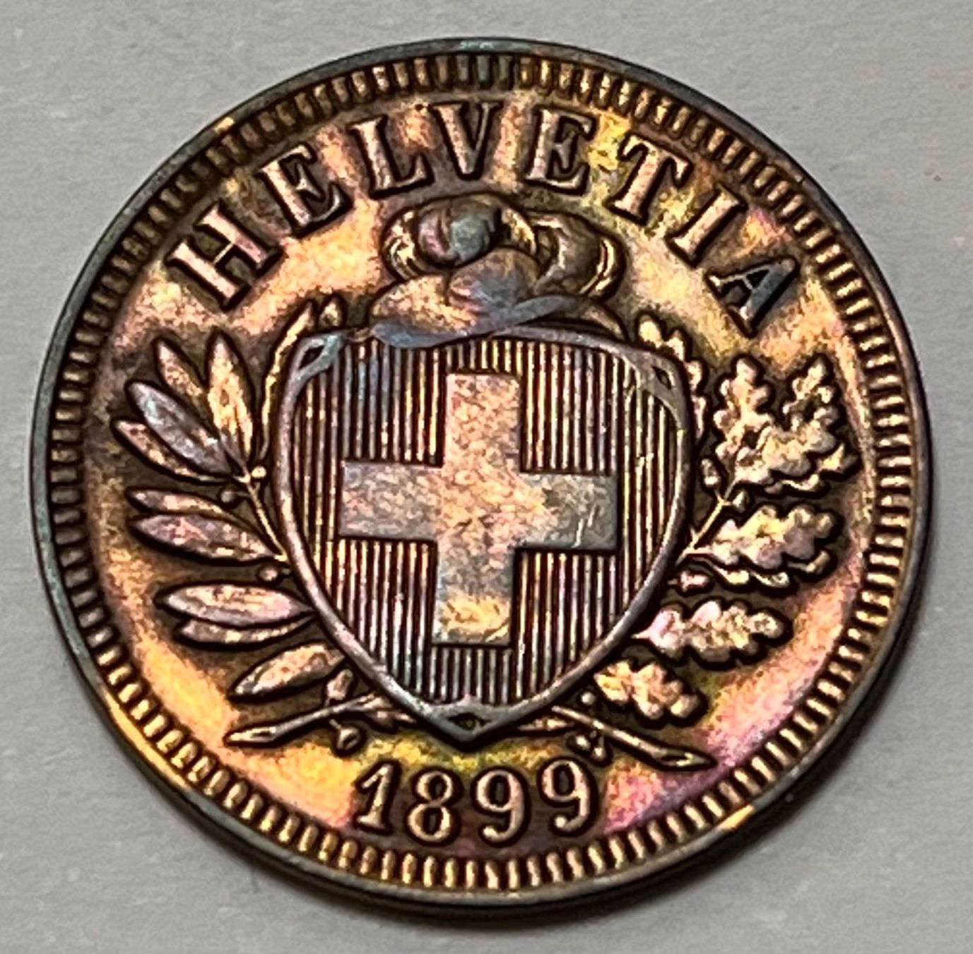 Tutti le monete: 2 Rappen - 1899 B – Usato da Dietikon venduto da Numis8953