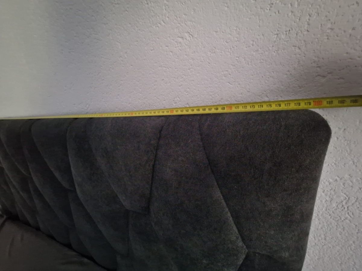 Letti: Boxspringbett 160x200 cm dunkelgrau mit gestepptem Kopfteil – Usato da Dübendorf venduto da nela123 5