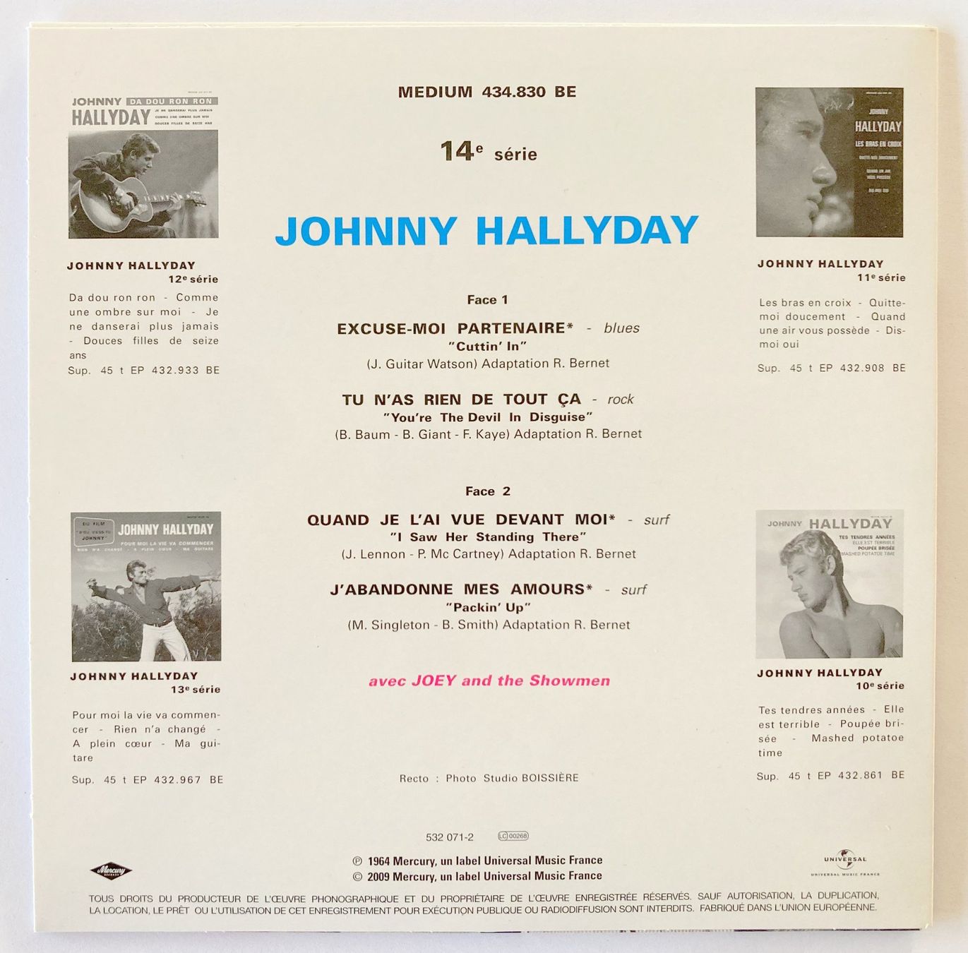 Dischi in vinile: JOHNNY HALLYDAY - EXCUSE-MOI PARTENAIRE – Usato da Bottens venduto da hotter-than-hell 1