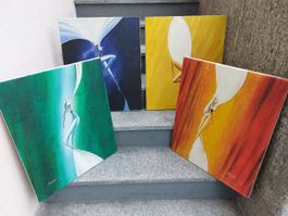 4 female figures with an abstract and modern style - 63x53cm