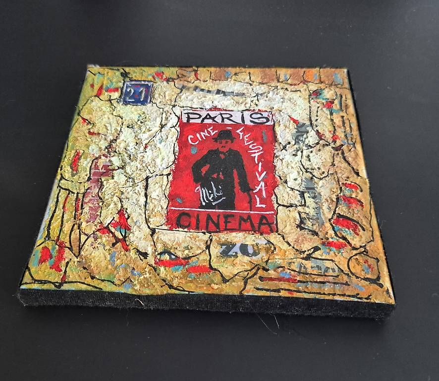 Foto & Immagini: Bild Charlie Chaplin Paris Acrylfarben – Usato da Zürich venduto da pompiersmartin 1
