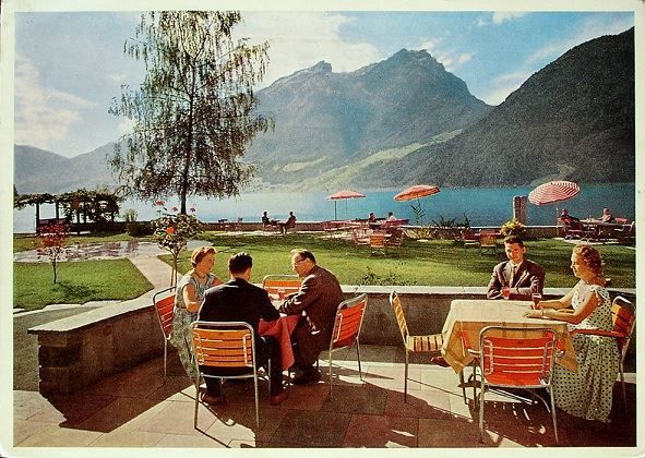 Ansichtskarten: STANSSTAD Restaurant Rozloch - Stempel Schiff Titlis – Gebraucht aus Jona von philajona