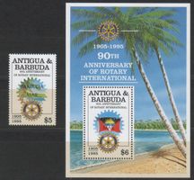 ANTIGUA & BARBUDA 1995 Block Nr. 315 + Marke"Rotary Club" **