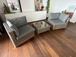 Bequemes Gartenlounge Gartensofa Set von Limare 3 Teilig