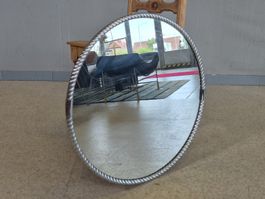 Wandspiegel Mirror Spiegel rund mit silbernem Rand