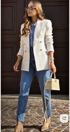 ZARA tweeted ecru jacket XS/S