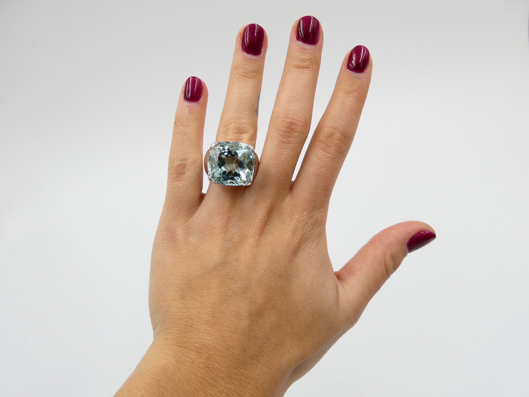 Anelli: AQUAMARIN RING IN 585 WEISSGOLD – Usato da Luzern venduto da EdiGem