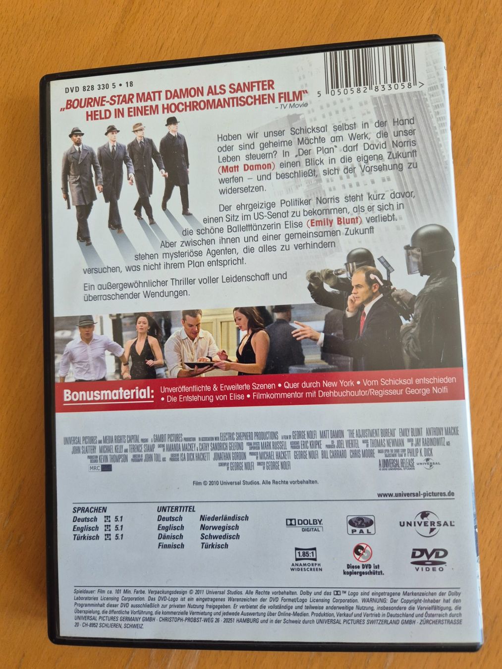 Tutti i DVDs: Der Plan - Matt Damon & Emily Blunt DVD - Neuwertig – Usato da Thun venduto da tinu2031 1