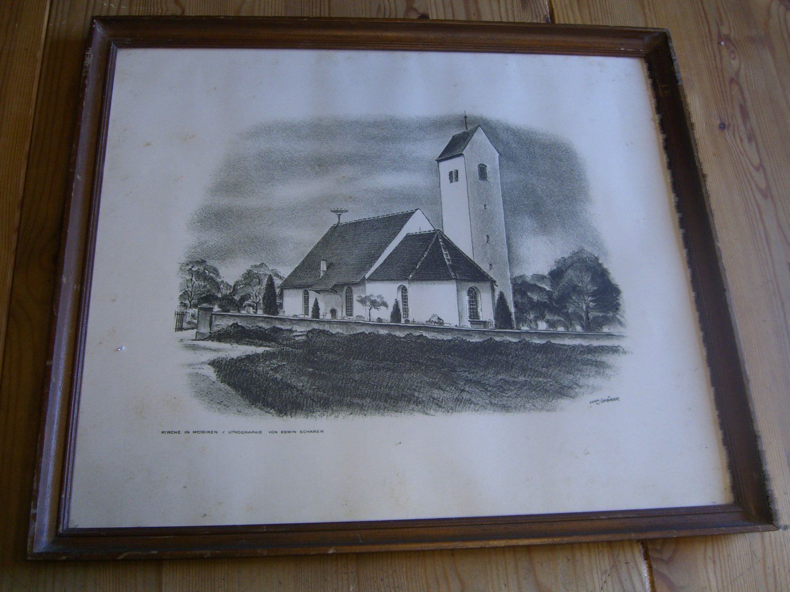 Grafica & Litografie: Kirche Möriken, Lithographie Edw.Schärer – Usato da Winterthur venduto da Gaia
