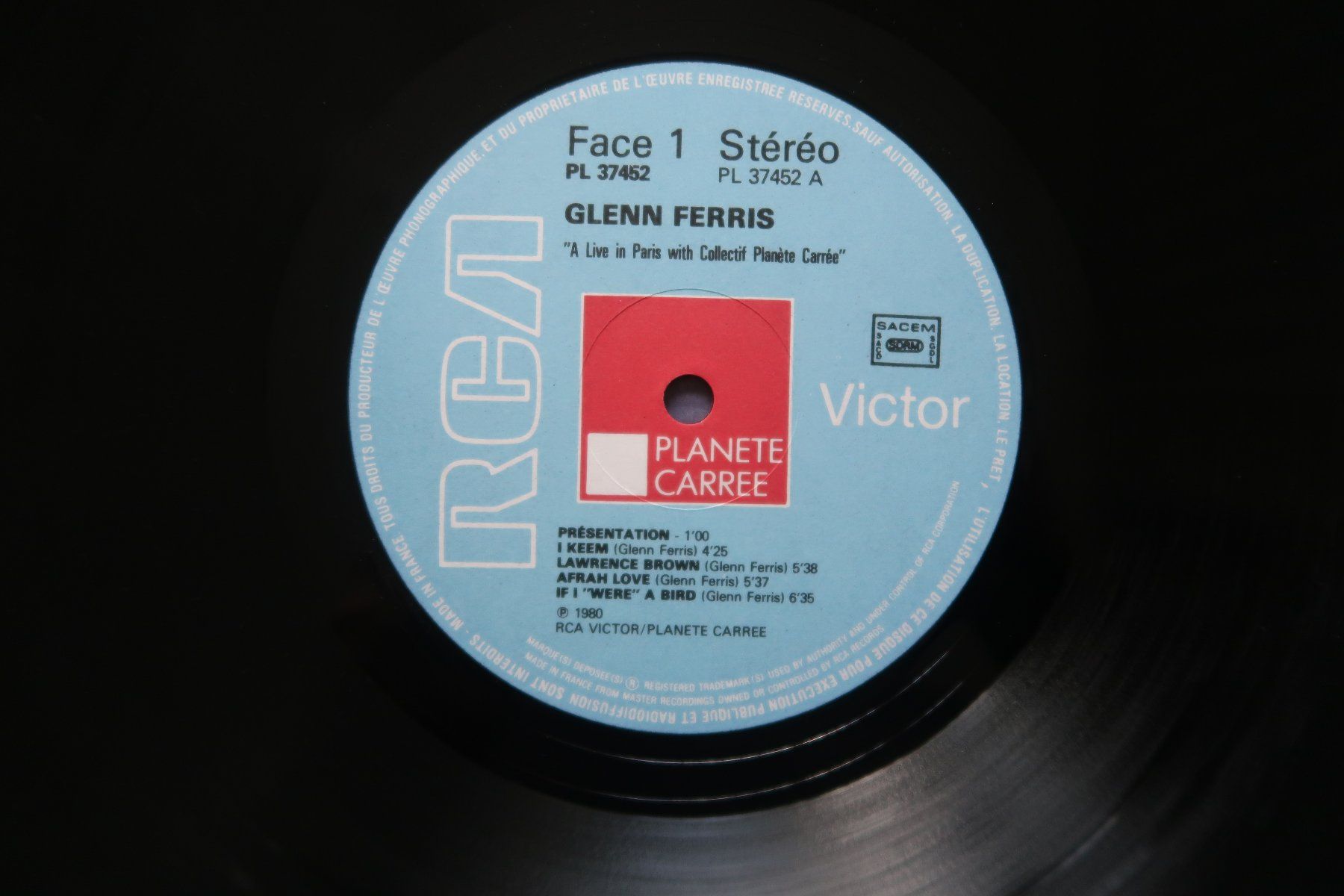 Schallplatten: GLENN FERRIS - A LIVE IN PARIS - VINYL LP – Gebraucht aus Basel von Patiscat 2