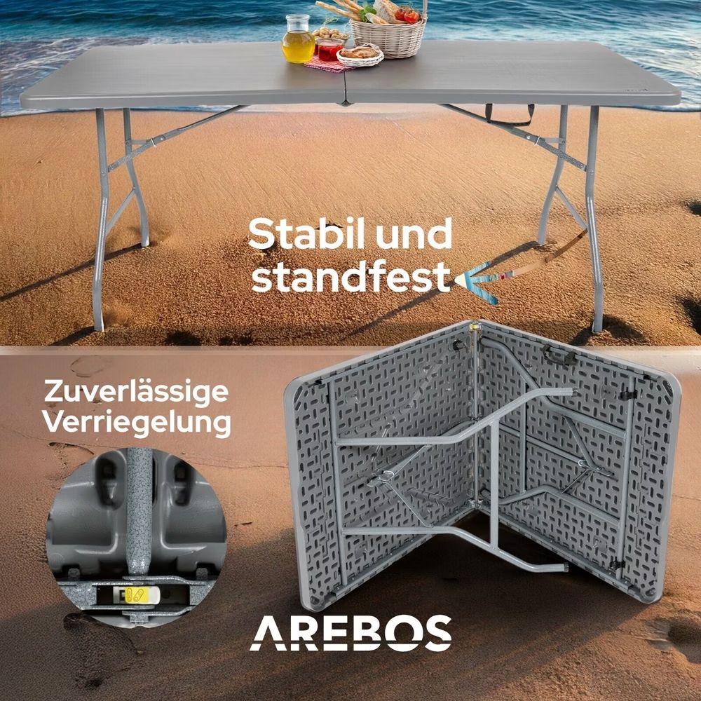 Tables: Arebos Klapptisch 180 cm Antrazhit – Neuf (Voir description) à Nebikon par warendiscount 4