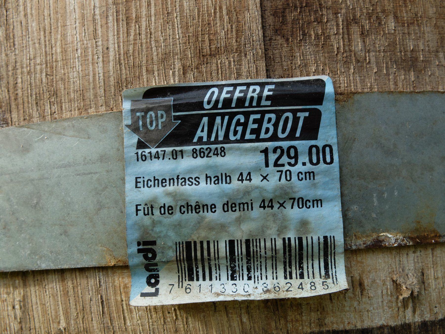 Bewässern & Giessen: Holzfass Holzbottich Eichenholz Wasserfass Wasserzuber – Gebraucht aus Vinelz von woerni11 1