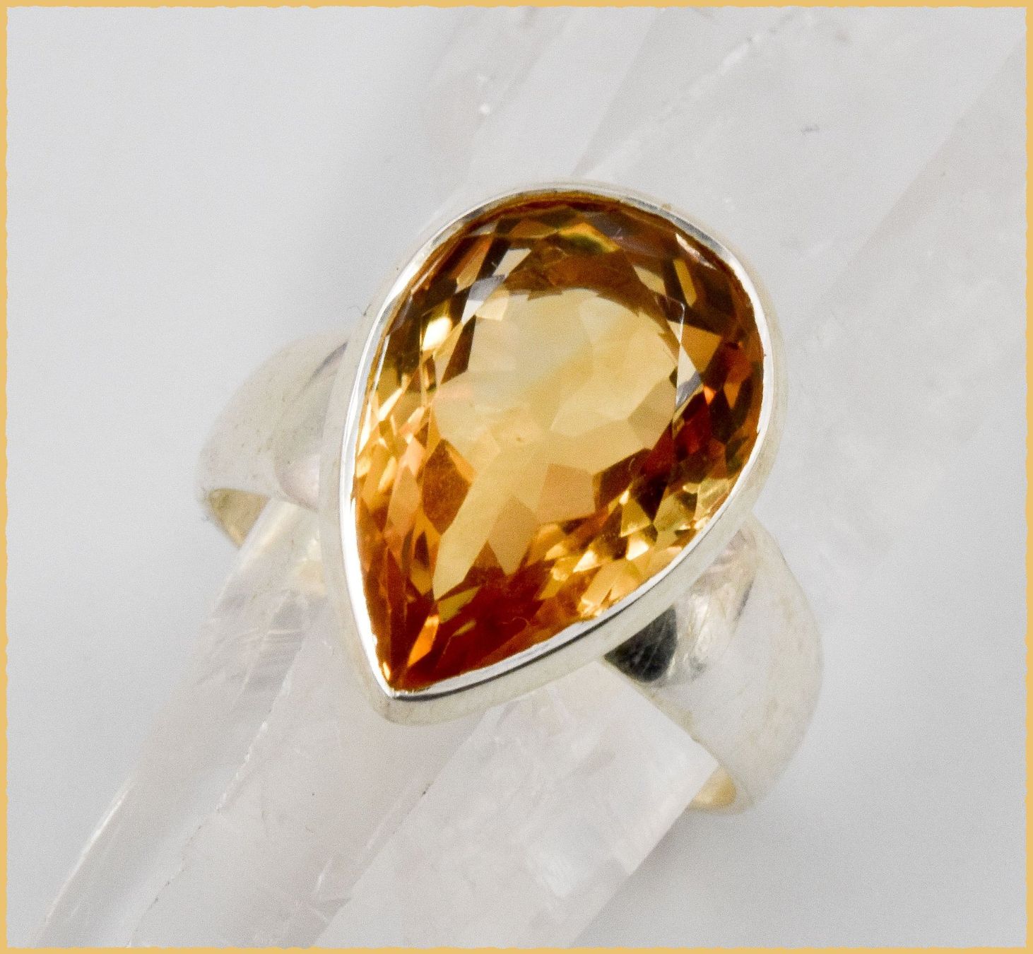 Anelli: ♛ Grosser Citrin 925 Silberring – Nuovo e nell'imballaggio originale da Oberglatt ZH venduto da Hot-Spot