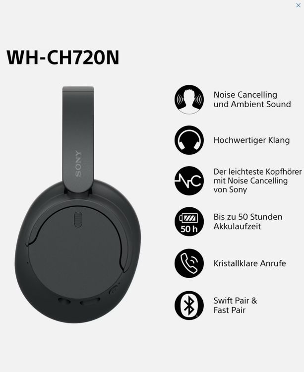 Sony Kopfhörer: Sony WH-CH720N NC, 35 h, Kabellos – Neu und originalverpackt aus Winterthur von Pcline1 1