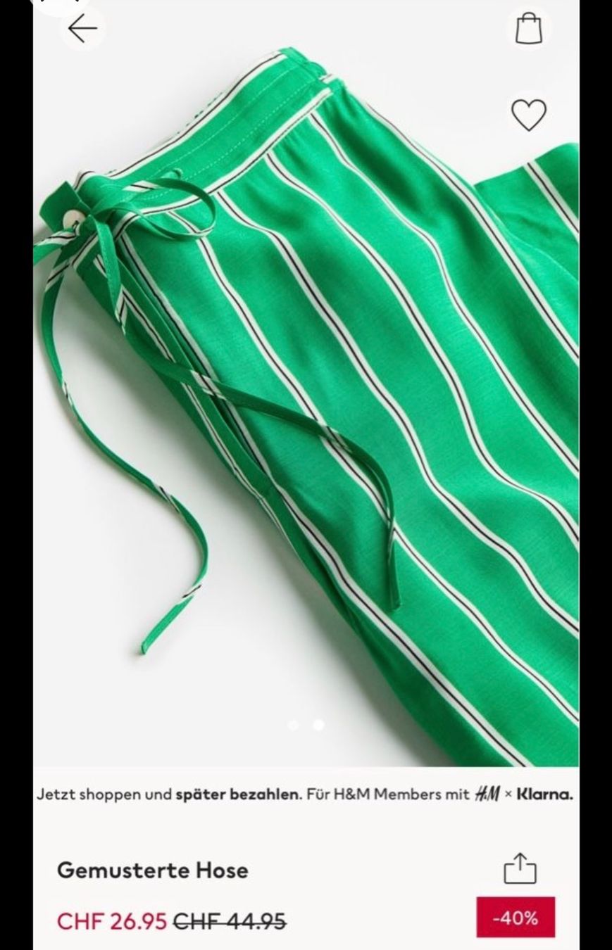 H&M Pantaloni: H&M green striped pants – Nuovo (secondo la descrizione) da Genève venduto da jud_xrl8 2
