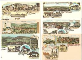 18 Reproduktionen Litho-AK Baselland ca. 1980 BL Hypoth.bank