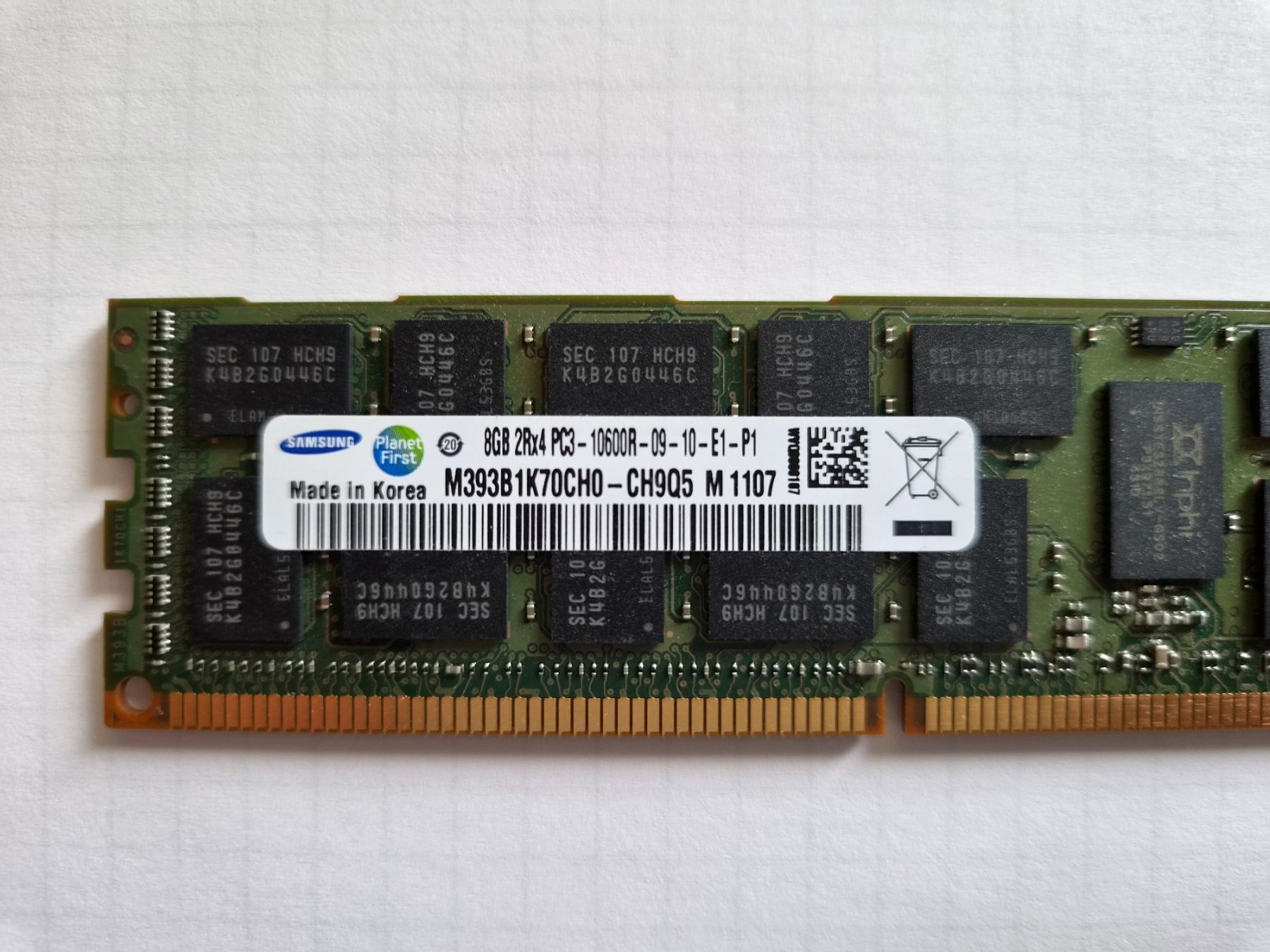 Samsung Memoria / RAM: 8 GB DDR3-1333 ECC Registered DIM – Usato da Lutzenberg venduto da sil_9kxt