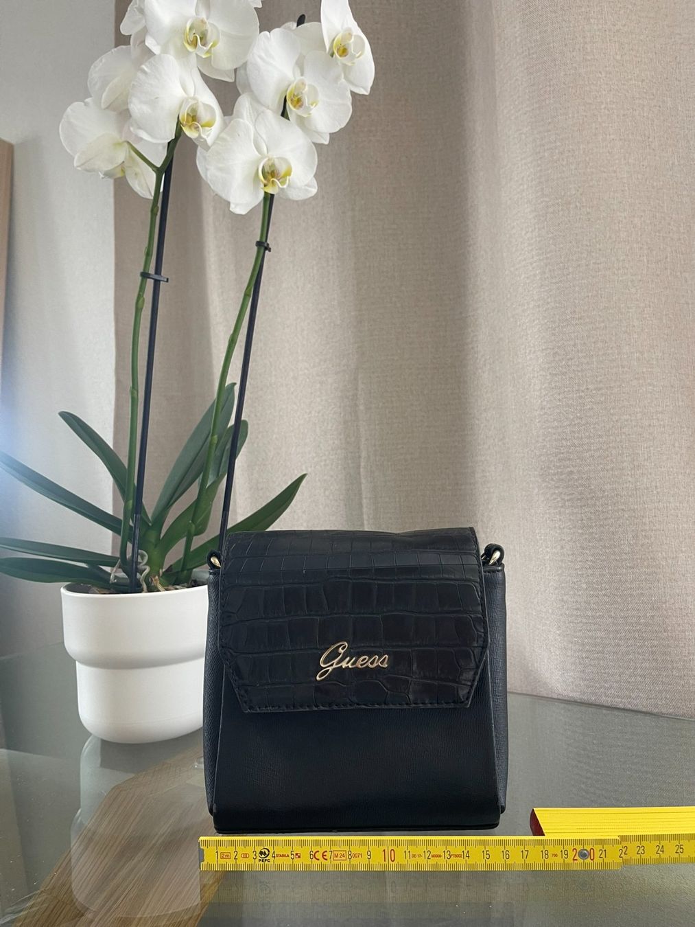 Guess Taschen für Damen: Guess Handtasche Schwarz Kroko-Optik – Gebraucht aus Rheineck von FGeissler 2