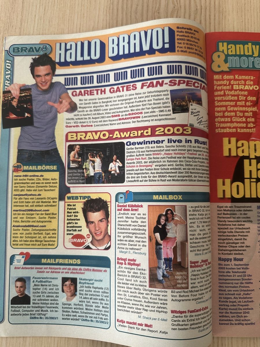 Riviste & Magazine: Bravo Magazin Nr. 35/August 2003 – Usato da Zürich venduto da Stern8055 2
