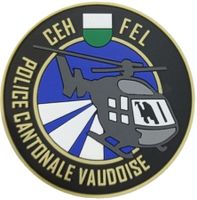 Polizei Aufnäher Gendarmerie Waadt Helikopter CEH FEL Klett.