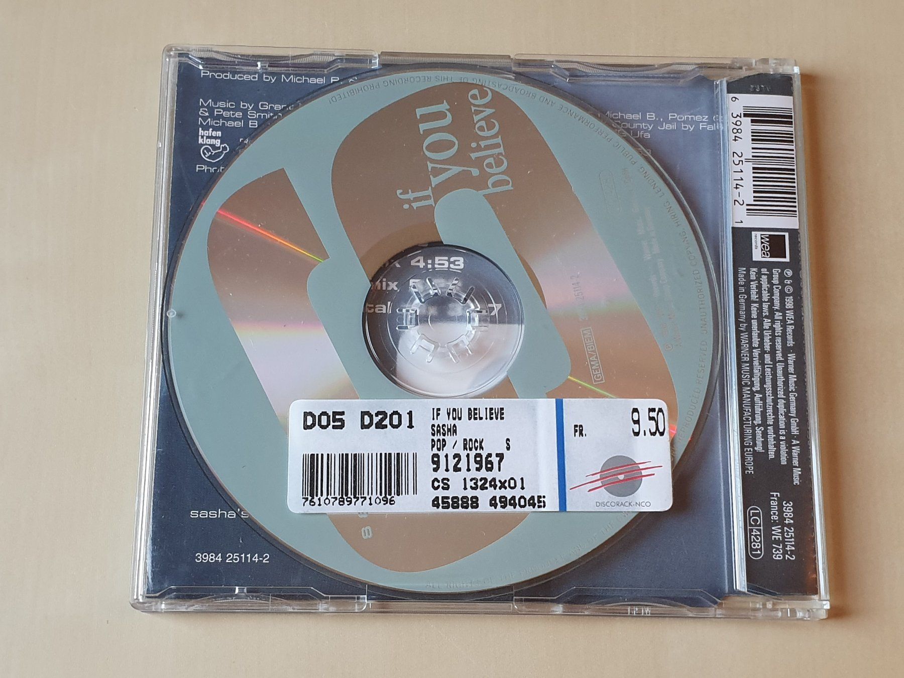 CD: Sasha If you believe – Usato da Stansstad venduto da collectorsshop 1