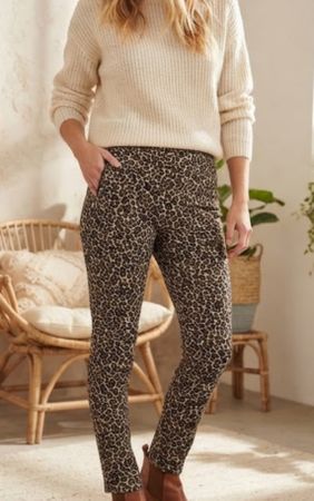 Pantalon femme Sézane motif léopard doré  coton mélangé  36