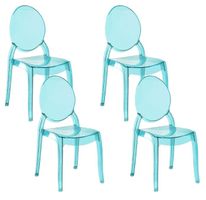 Lot de 3 chaises MERTON bleues transparentes de chez Beliani