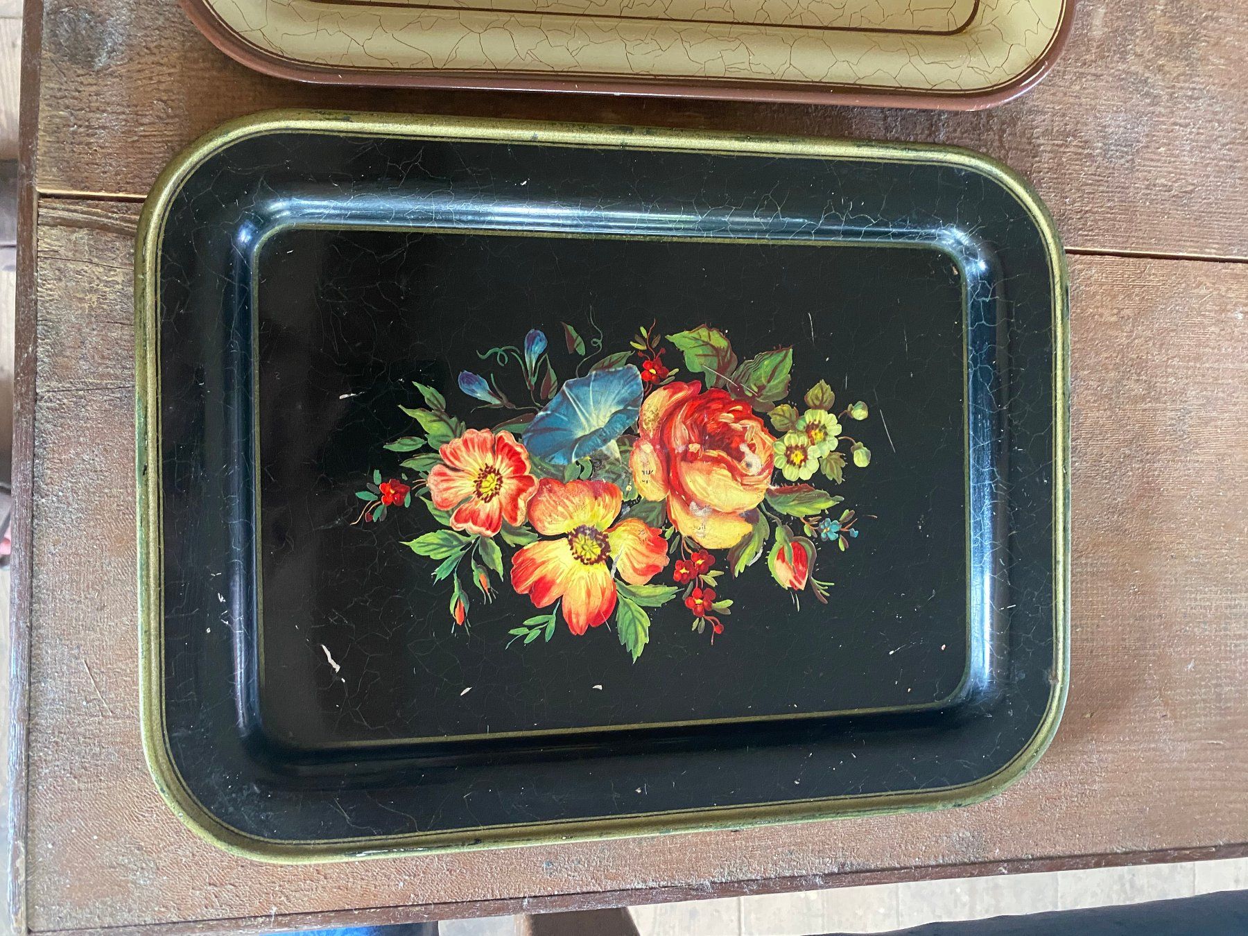 Piatti di portata: 2er Set Vintage Serviertabletts mit Blumenmuster, Deko! – Usato da Deitingen venduto da gol_xd5d 2