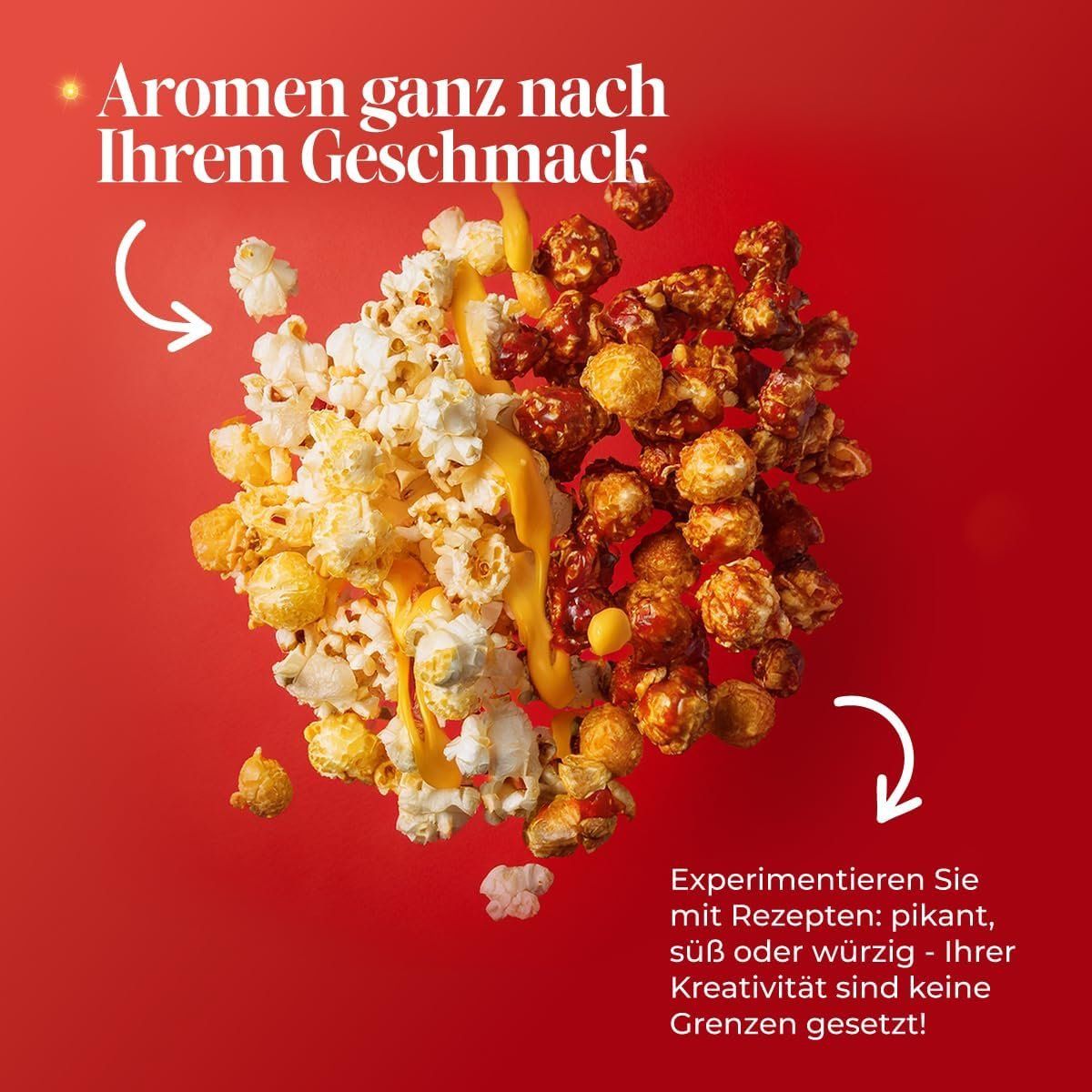 Küchengeräte: Popcornmaschine Heissluft Popcorn Maker Retro 1200W Rot – Neu und originalverpackt aus Wittenbach von VELARO 2