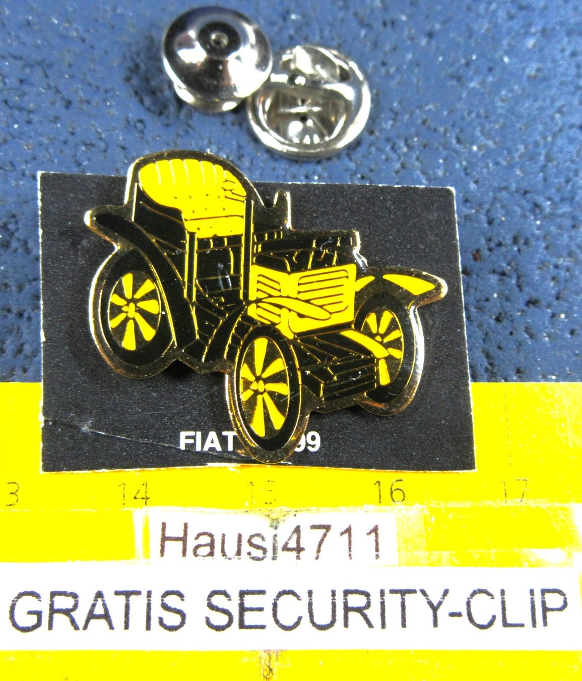 Fiat Placchette & Badge: FIAT 1899 AUTO OLDTIMER PIN GLASIERT mit SECURITY-CLIP – Usato da Ettingen venduto da Hausi4711