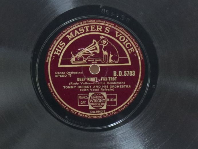 Schallplatten: Schellack Tommy Dorsey Deep Night Schallplatte Marcheta – Gebraucht aus Eschenbach SG von Astalavista 2