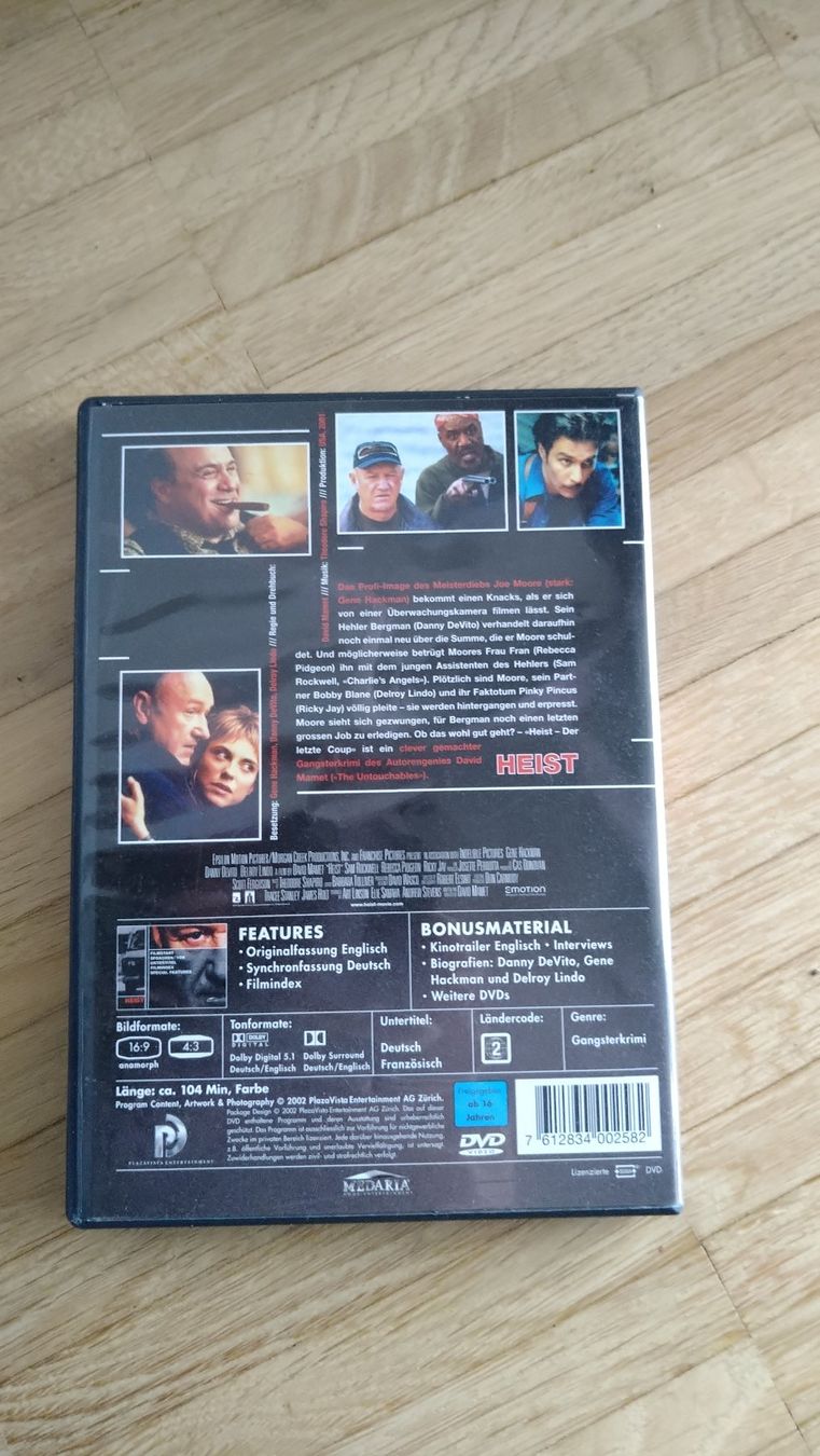 Tutti i DVDs: DVD - Heist - Der letzte Coup - Gene Hackman, Danny Devito – Usato da Heimberg venduto da samson16 1