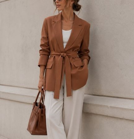 ZARA Blazer mit Gürtel braun Anzugjacke Gr.M-L NEU Fr.99.9