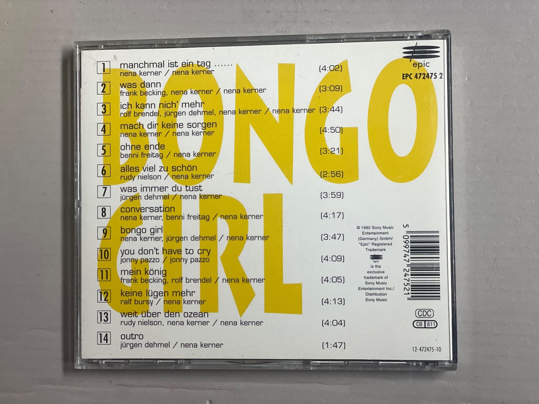 CD: Nena-Bongo Girl – Usato da Muri b. Bern venduto da AdidasCollector 1