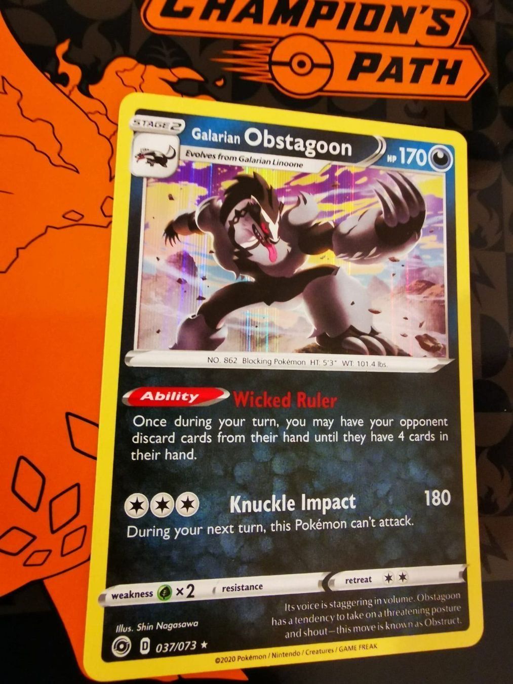 Schede telefoniche: Galarian Obstagoon 37/73 Champs Path HOL – Nuovo (secondo la descrizione) da Opfikon venduto da Yoshis_World 1