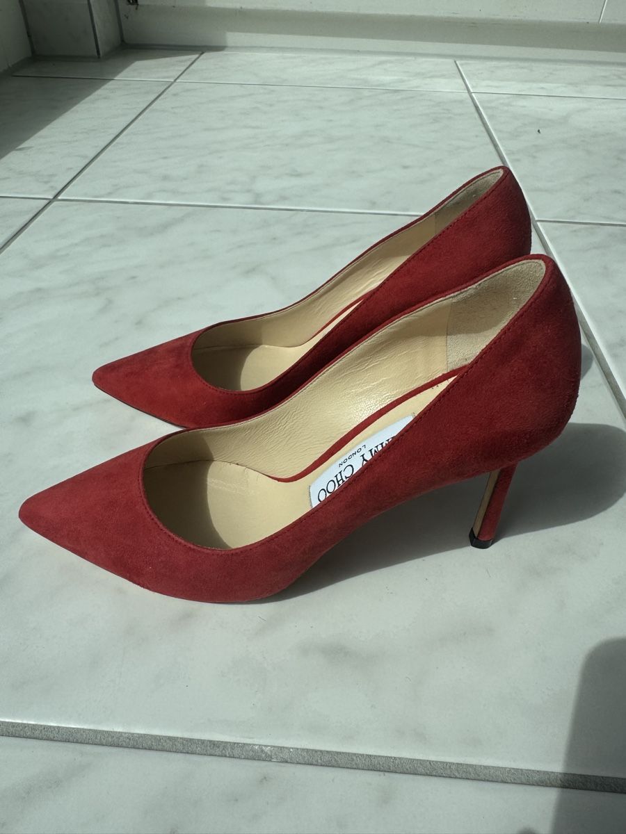 Jimmy Choo Scarpe da donna: Jimmy Choo Romy 85 Red Suede Pumps – Nuovo e nell'imballaggio originale da Uetikon am See venduto da sop_vw5x 2
