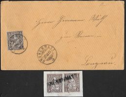 1880 Brief+Ausschnitt o GRÜNENMATT verschied. Nr. 30 ab 1.-