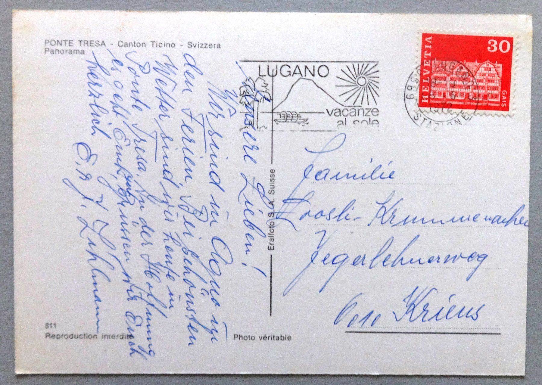 Cartoline postali: Ponte Tresa - Panorama – Usato da Fétigny venduto da Billy2miny 1