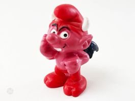 Teufel Schlumpf Rot/Pink Schleich 1984 Teufelchen Vintage