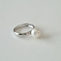 Zeitloser Silber (925) Perlenring - Neu