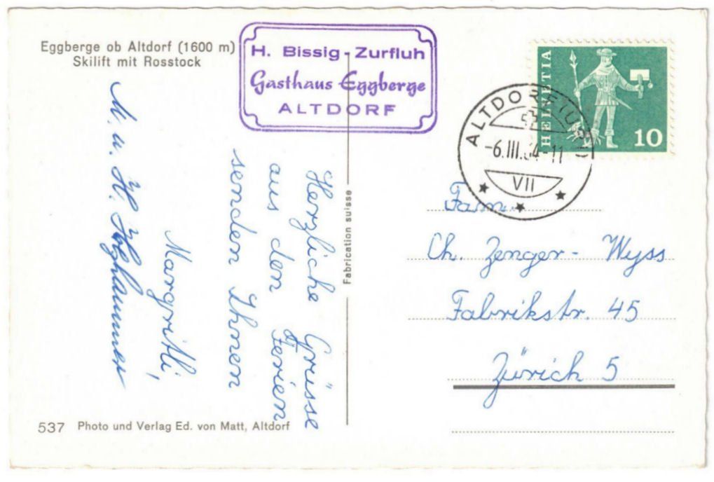Cartoline postali: Altdorf - Skilift Eggberge – Usato da Binningen venduto da Mountainrider