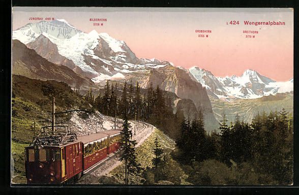 Ansichtskarten: Wengernalpbahn, Jungfrau, Silberhorn, Gr – Gebraucht aus Berlin von bartko-reher