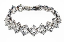 .925 Sterling Silver 11.00CT Natural White Topaz Armband