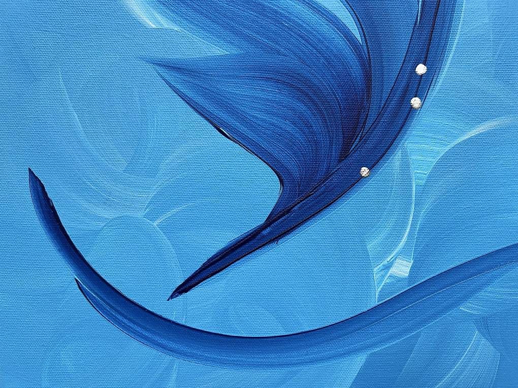 Gemälde: 40x40cm Bild blau "Neugier" – Neu und originalverpackt aus Urdorf von manuela4 2