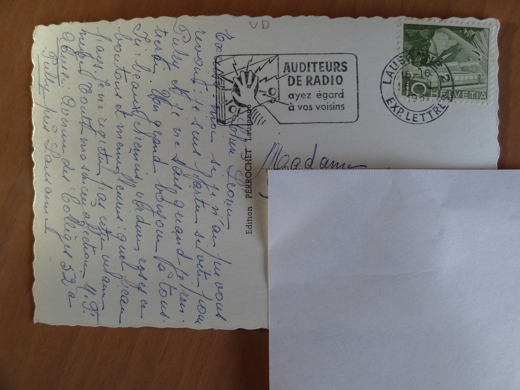 Cartoline postali: Pully et les Alpes - VD - 1961 – Usato da St Léonard venduto da Riglin 1