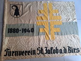 Antike Fahne 1940 Basel Stadt Turnverein St.Jakob a. d. Birs