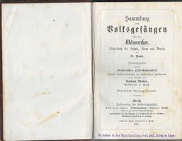 Sammlung von Volksgesängen für Männerchor 1901